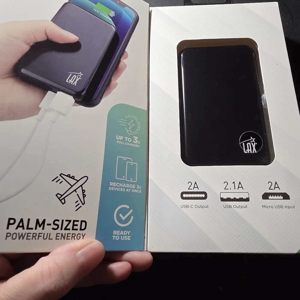 LAX 7200 mAh Black Mini Power Bank